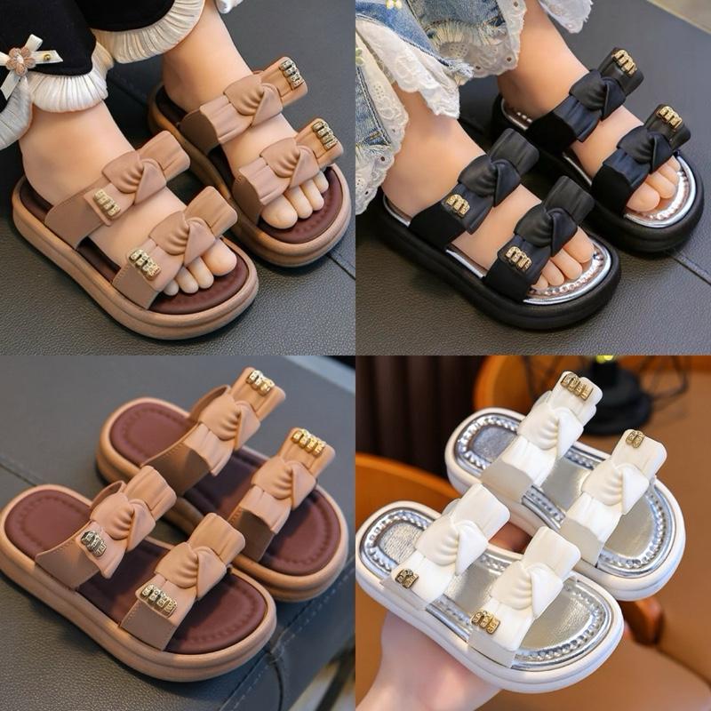 ( Tăng 2 Size) Dép Lê Đôi Mẹ Và Bé Nơ Mềm Đế Cao 2,5 Cm Dành Cho Bé Gái Phom Nhỏ Phù Hợp Mọi Lứa Tuổi 24-39