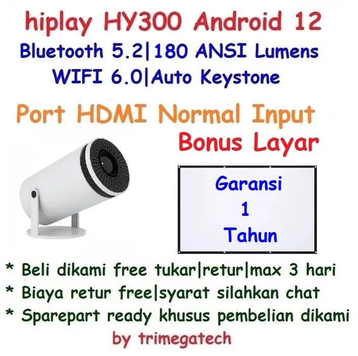 Proyektor hiplay Android | WIFI | Bluetooth | Smart