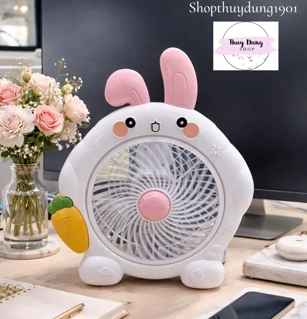(Mẫu 2026) Quạt mini hình thú để bàn cắm điện 220v, Quạt mini cắm điện , Quạt văn phòng, quạt để bàn mini dễ thương