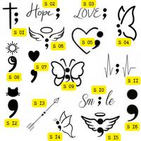 Jual Tato Temporary Sticker Semicolon Minimalis Aesthetic Titik Koma ...