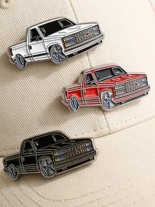 Paquete de 3 clips para gorra y broches retro ’90s de la camioneta Chevrolet 454 SS y el auto Chevrolet, en metal esmaltado tipo racing; ideales como decoración para aficionados a camiones, gorras de golf, collares y mochilas, regalo para fans de Chevy.