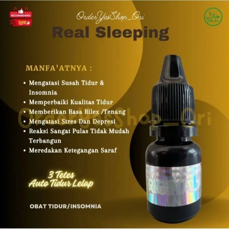 REAL SLEEP Suplemen tetes atasi insomnia, susah tidur, kecemasan dan pegal | BPOM 3