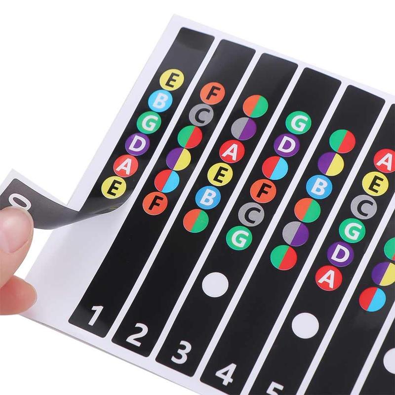 BEHUO Musical Instrument Guitar Accessories Beginner Electric Guitar Musical Scale Fingerboard Stickers Guitar Note Sticker Guitar Scales Stickers Fretboard Sticker Guitar Chord Stickers 7