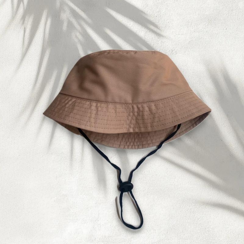 Topi Bucket Hats Anak Polos Bolak-Balik bahan japn drill model Korean Style unisex cwe/cwo termurah Fashion 5