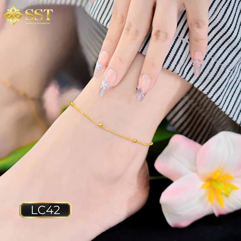  Lắc chân Basic Titan SST Store Kiểu dây mì trơn charm bi Không Đen Gỉ LC42 