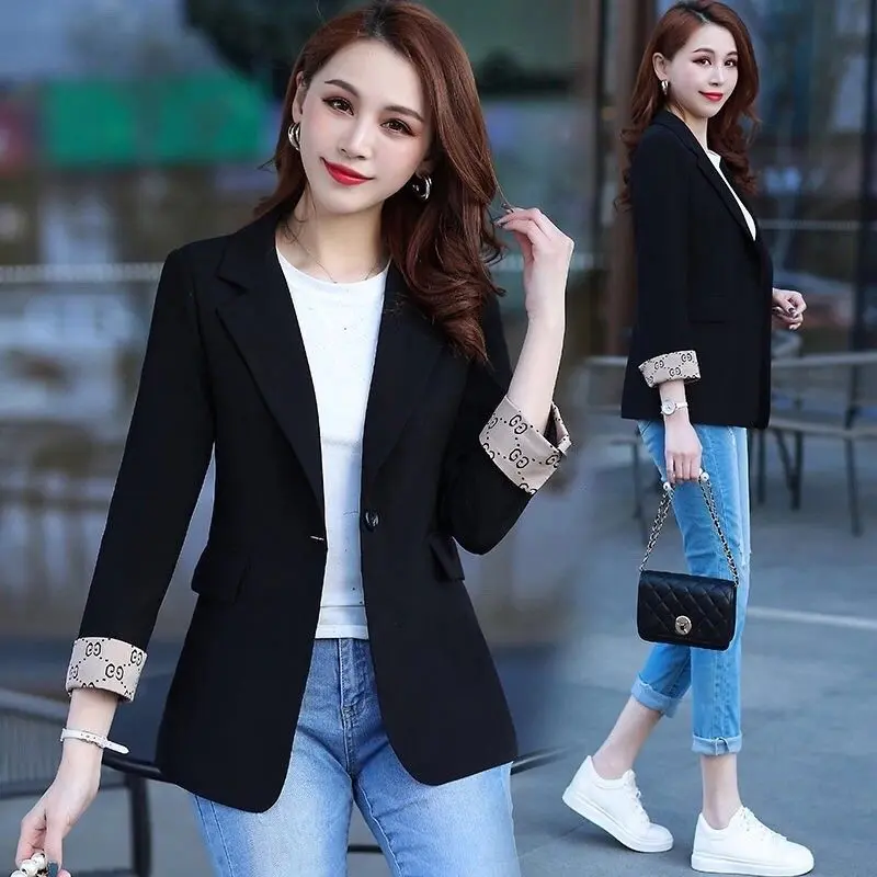 Women's small blazer, casual thin blazer, new Internet celebrity explosive short small suit Jackets Tops Lingerie Lady Outerwear Basic