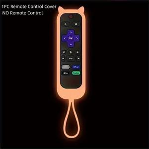 Funda para control remoto luminosa, funda con cordón, protector de control remoto para decoración de Halloween compatible con TCL Hisense Roku TV