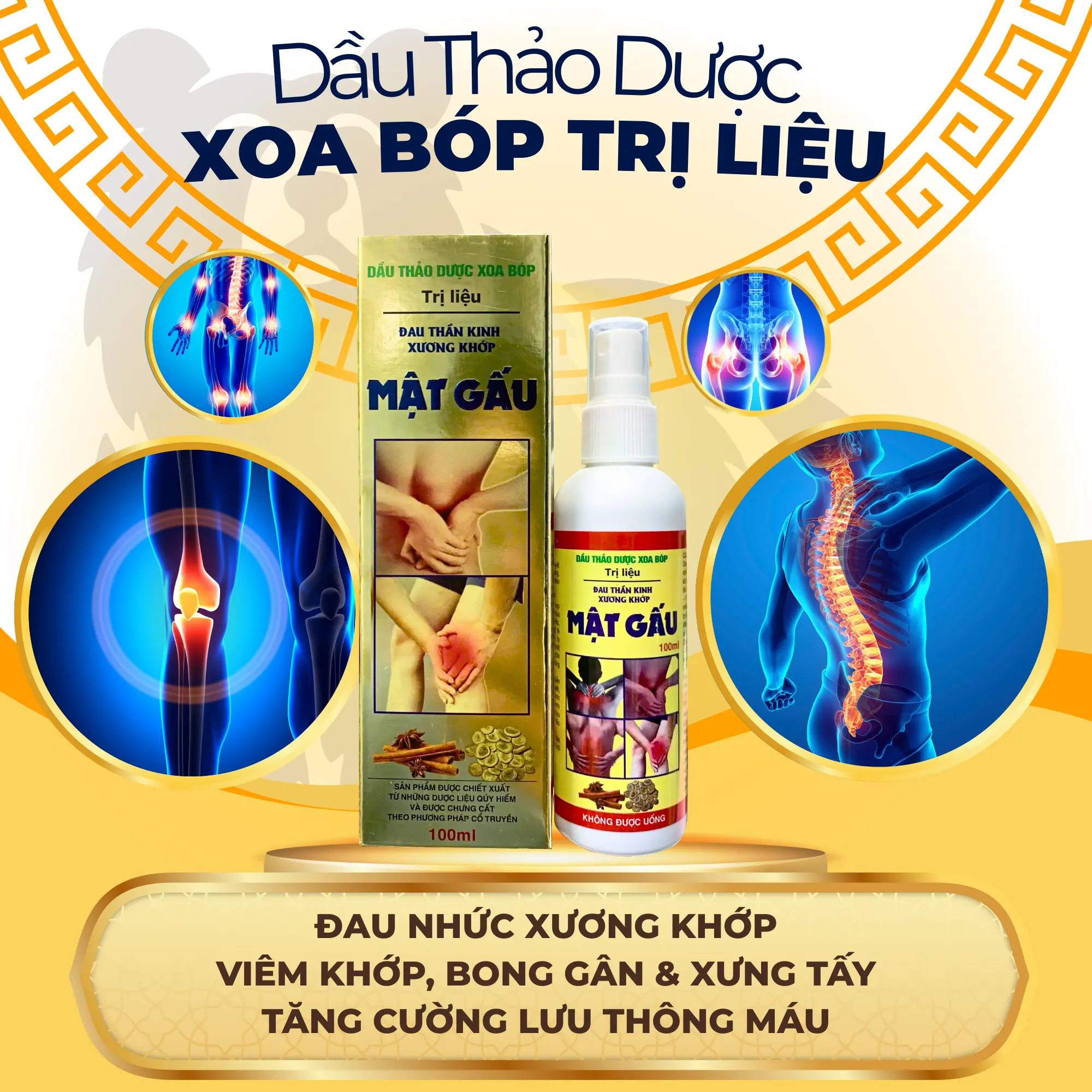 Dầu xoa bóp hỗ trợ cải thiện các vấn đề thần kinh xương khớp – Chai 100ml