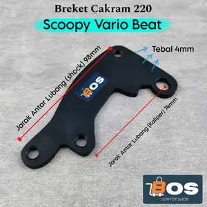 Breket Kaliper Cakram 220mm Vario Beat Scoopy Tebal 4mm Disc