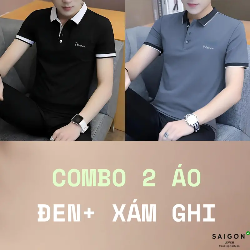 [KÈM QUÀ TẶNG] COMBO 2 Áo Thun Polo Poloman WINER Cổ Bẻ BASIC CVC Vải Cá Sấu Sang Trọng, Lịch lãm, Thoáng Mát LEVEN Menswear Có Cổ Ngắn Tay Cộc Tay Shirt polo Tay Ngắn áo polo Kem 5