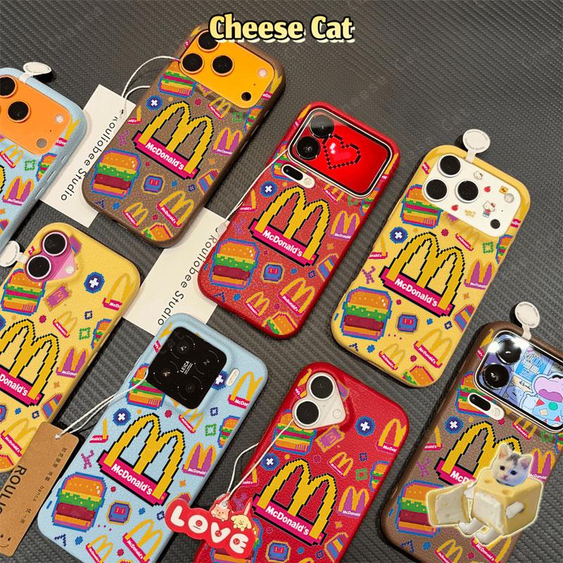 Ốp lưng điện thoại Chiên hamburger kiểu pixel cho iPhone 13 14 17 18 Pro Max 11 12 15 16 Plus Xs Max XR 7 8 Plus SE