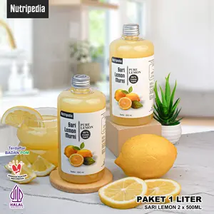 NUTRIPEDIA SARI LEMON 1 LITER ORGANIC PURE LEMON JUICE BPOM DAN HALAL