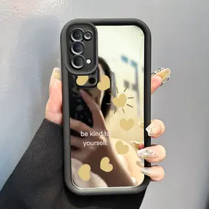 Casing Hp Untuk OPPO Reno 4 4G Reno4 Reno 4 5G Case Hati kartun lucu kasing Cermin Casing ponsel silikon Cesing Anti-Drop Softcase Kesing