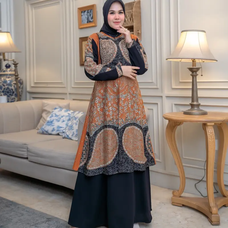 Gamis Batik Kekinian Cantik Gamis Batik Wanita Busui Terbaru Gamis Gamis Pesta 6