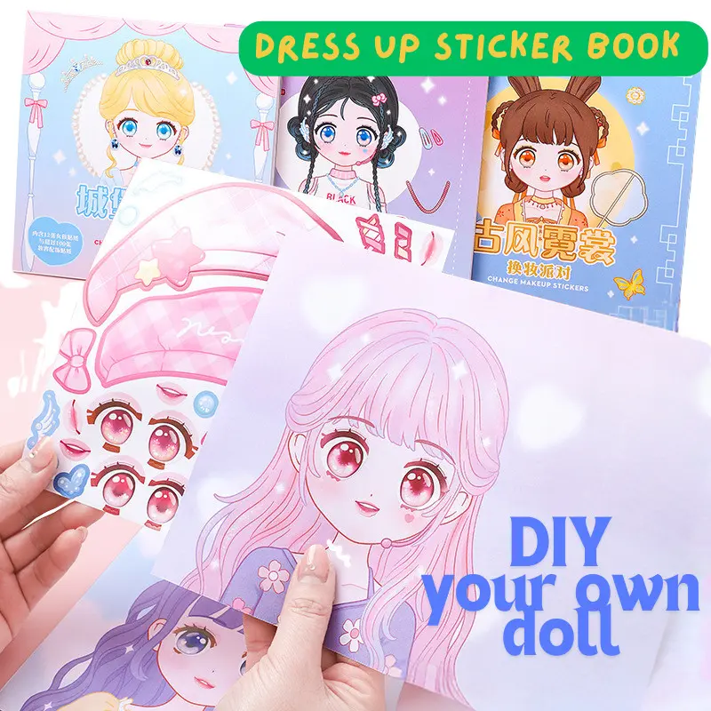 Make Up Sticker Girl Princess Style  Dress Up Sticker Scrapbooking Craft Gift For Girl