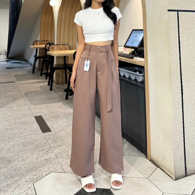 Eiji - Obi Pants - Celana Highwaist Trousers Loose Pants - Celana Kulot Kantor Formal Anti Kusut Casual 4