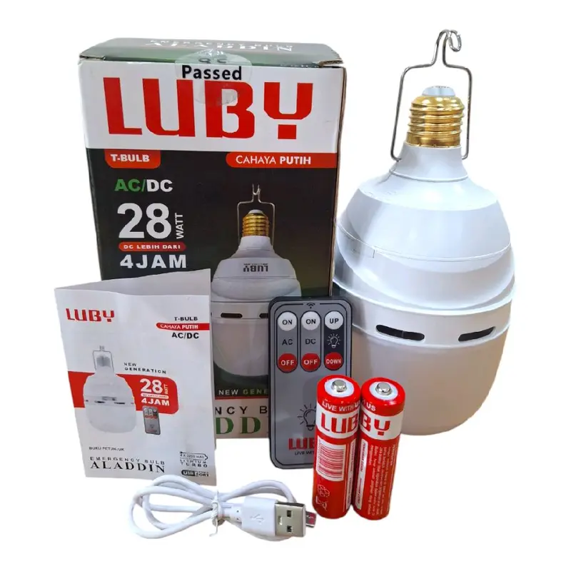 LAMPU EMERGENCY LUBY ALADDIN 28 WATT PUTIH AC DC - LAMPU DARURAT bola 1