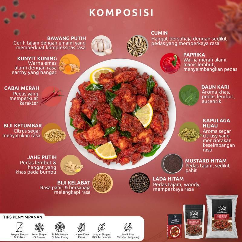 Bumbu Chicken 65 Sehat – Tanpa MSG, 100% Rempah Murni | Cairo Food - 100 gram 1