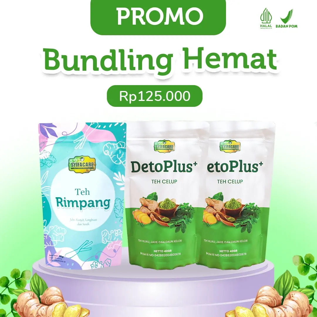 [Paket Bundling] 2 Pcs Detoplus & 1 Pc Teh Rimpang - BPOM & HALAL MUI