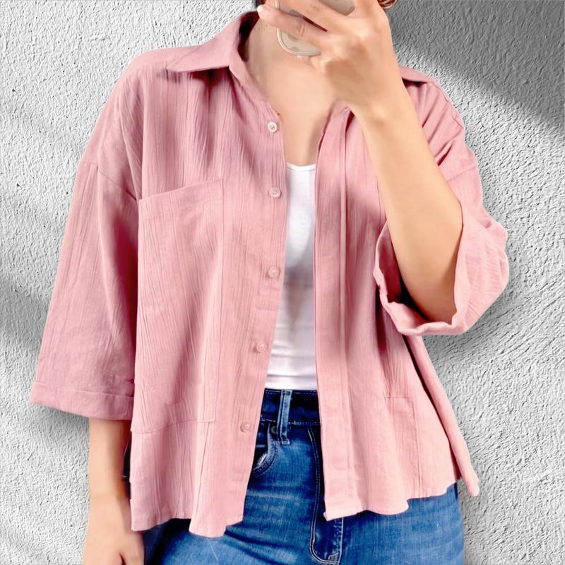 Product Introduction of Baju Kemeja Oversize Sakila Atasan Wanita Hijab Muslimah Casual Shakila,Top,Dewasa Cod 8