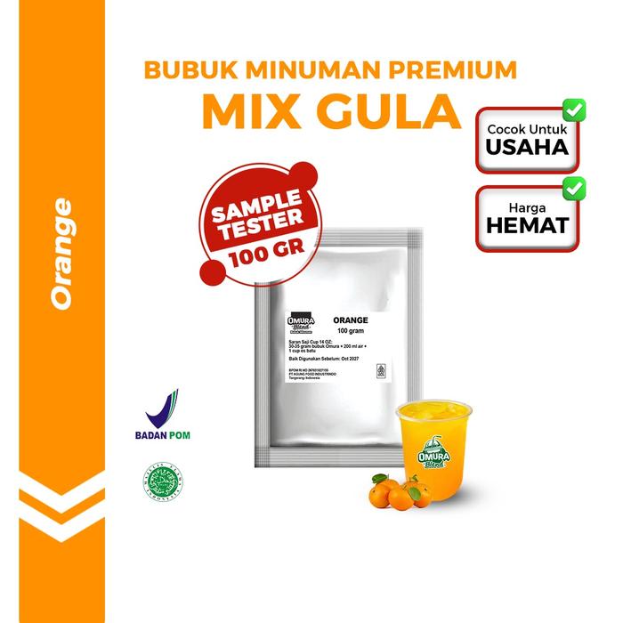 Gambar OMURA Bubuk Minuman Premium Rasa Orange / Jeruk 100 Gram Halal & BPOM Blend Powder dari OMURA POWDER SHOP Kota Administrasi Jakarta Barat Tokopedia