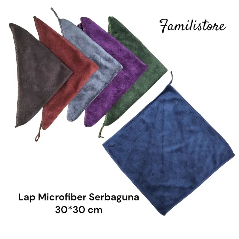 KAIN LAP MICROFIBER WARNA POLOS SERBAGUNA UK. 30x30 cm Multi Fungsi dan Mudah Menyerap Kain lap microfiber adalah kain pembersih 0