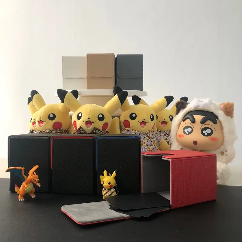 Premium kulit magnet TCG DECK storage box for TCG MTG /TCG POKEMON / TCG ONE PIECE dengan penutup magnet 1