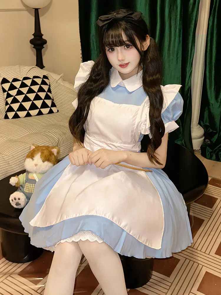 open lace back dress Dreamiest Late 1950's Polished Cotton Alice In Wonderland Party Dress –  Xtabay Vintage main image 1