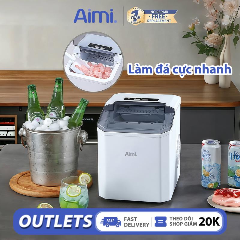 Trắng Máy Làm Đá Tự Động Siêu Tốc Trắng Mini 2.2L Dung Tích Lớn Cho Quán Ăn Quán Cafe Văn Phòng