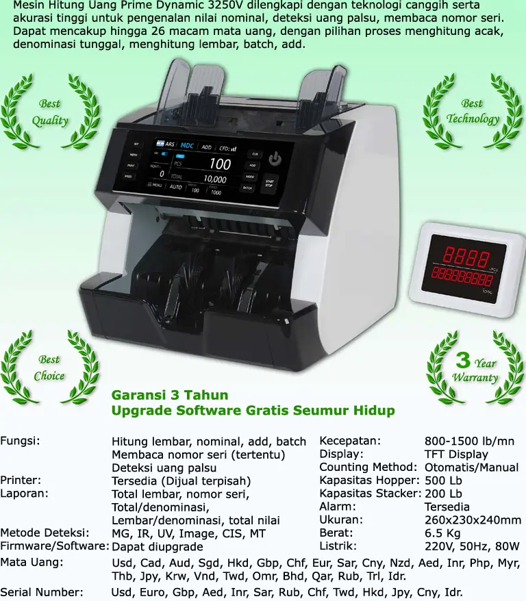 PRIME DYNAMIC 3250V PENGHITUNG UANG