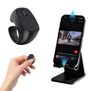 ワイヤレスBluetooth対応の指先用リモコン、2026年新型の動画スクロールリング・ベルコントローラー、Apple／Huawei／Xiaomi／TikTok向けの多機能セルフスティック