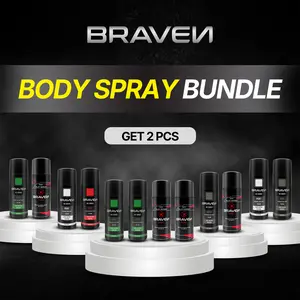 Braven Body Spray Bundle - Twin pack - Triple pack - Mix Bundle| Parfum Pria Wangi Tahan Lama - Deodorant Spray - Parfum Badan 150 ML