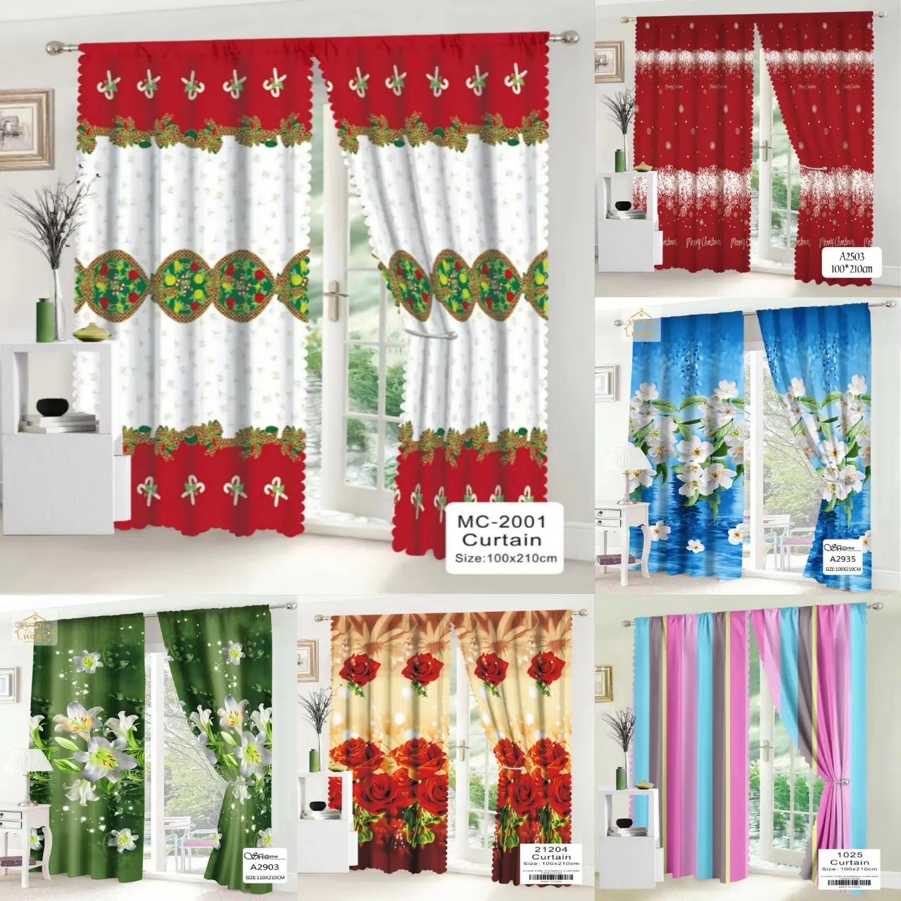 Friendcamp New Home Curtain For your home Decoration 100x210cm 1pc only