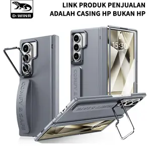 DWINR Casing HP Case Kick Stand Premium Plus Screen Protector untuk Samsung Z FOLD 3 4 5 6 7 Hardcase 360° Anti Shock & Z Fold 7 Magnetik dengan Grip Elastis dan Pelindung Layar 9H Glossy