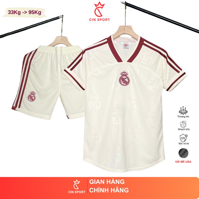 TOP QUẦN ÁO BÓNG ĐÁ REAL NAM NỮ VẢI THUN MÈ COOL USA CAO CẤP, THOÁNG HÚT MỒ HÔI, CO GIẢN CAO. ÁO ĐÁ BANH REAL. ÁO ĐÁ BANH NỮ XINH - CIN SPORT