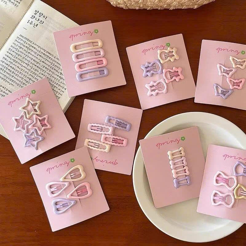 Set 4 Kẹp Thiết Kế Dễ Thương Hình Thù Độc Lạ Phụ Kiện Kẹp Tóc Cài Tóc