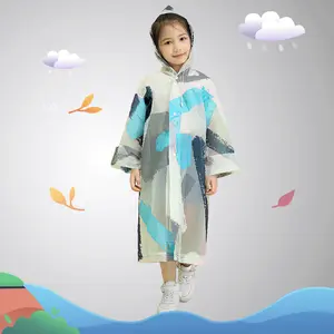 Jas Hujan Anak Ponco Motif Abstrak Transparan Cowok Cewek Anti Sobek Bahan Super Tebal-LW-80938