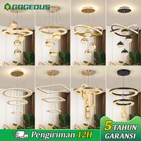 Gambar GOGEOUS Lampu Gantung Kristal Modern 72W LED 3Warna Dapat Disesuaikan Lampu Gantung Ruang Tamu Hias mewah - Emas B2-9+Remote dari GOGEOUS Lampu Kab. Tangerang 1 Tokopedia