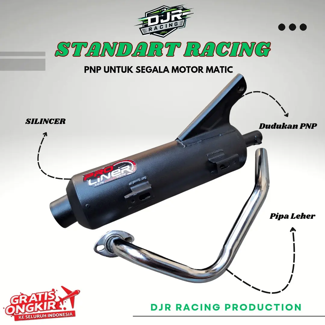 Knalpot Semi Standar ProLiner suara bass adem untuk Motor Beat, Mio, Scoopy, Vario, Genio, Spacy, Mio Fino, Mio Soul, Mio GT, X-Ride, Mio J, Mio 125 (All Matic)