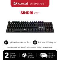 Gambar Redragon SINDRI K671 Wired mechanical keyboard 104keys RGB backlight Double-Shot PBT Keycaps dari redragonindonesia Kota Bekasi 1 Tokopedia