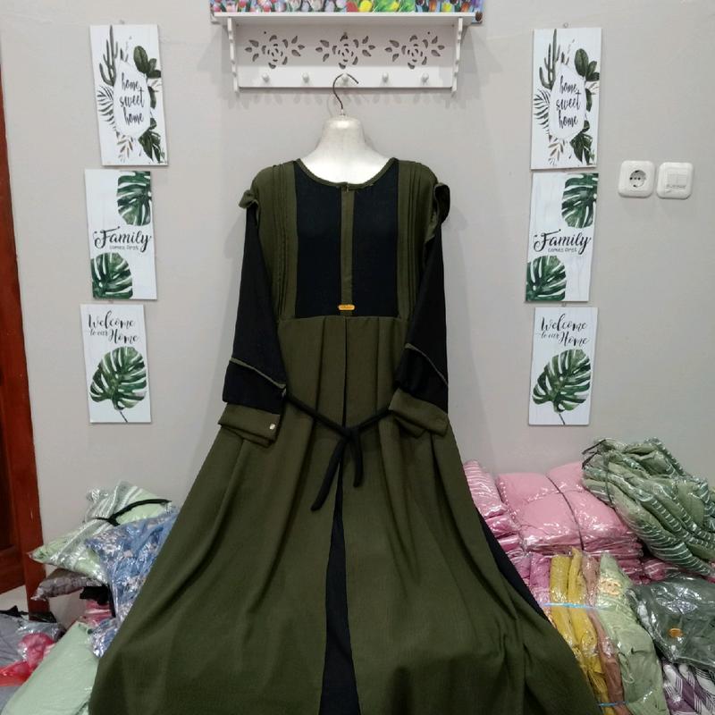 2025 Difarina dress gamis crinkle double layer/gamis dewasa jumbo busui/gamis crinkle kombinasi buka pintu/gamis lebaran model terbaru Wanita Pesta muslimah rekomendasi baju melayu swaroxy vina dres marun 7