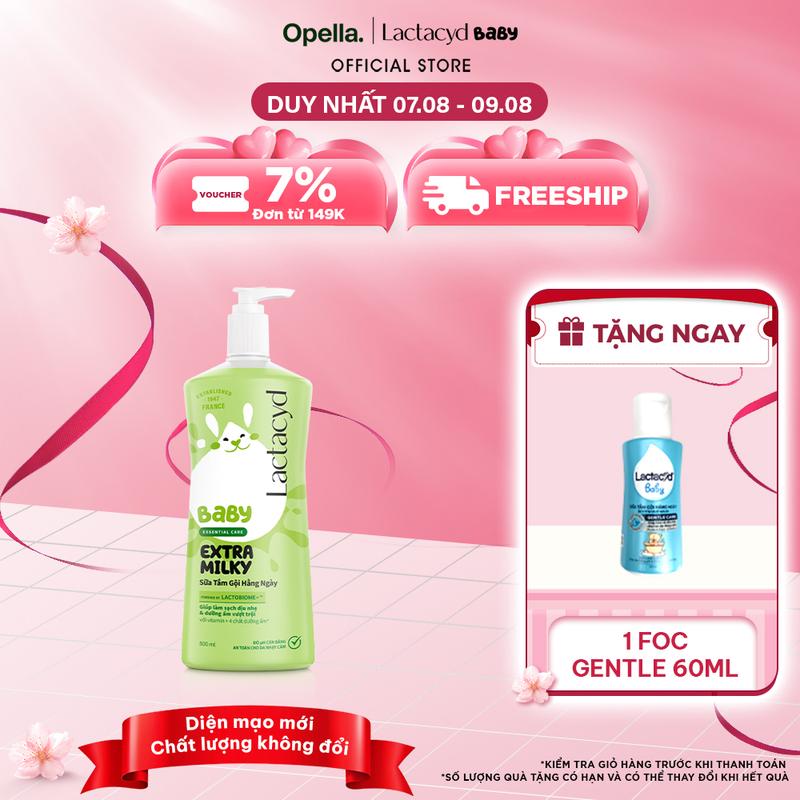 Sữa Tắm Gội Trẻ Em Lactacyd Baby Extra Milky Làm Sạch Dịu Nhẹ và Dưỡng Ẩm Vượt Trội Size Jumbo 800ml Cho Bé