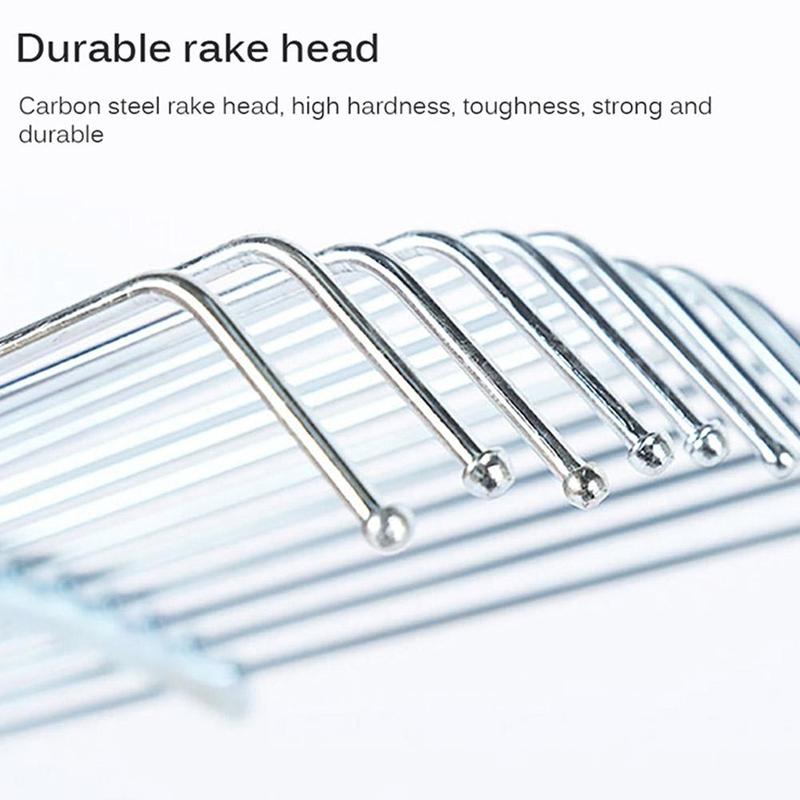 Product Introduction of Grass Rake 9 Teeth Stainless Steel Rake Adjustable Steel Rake With Handle Gardening Rake L6K4 26
