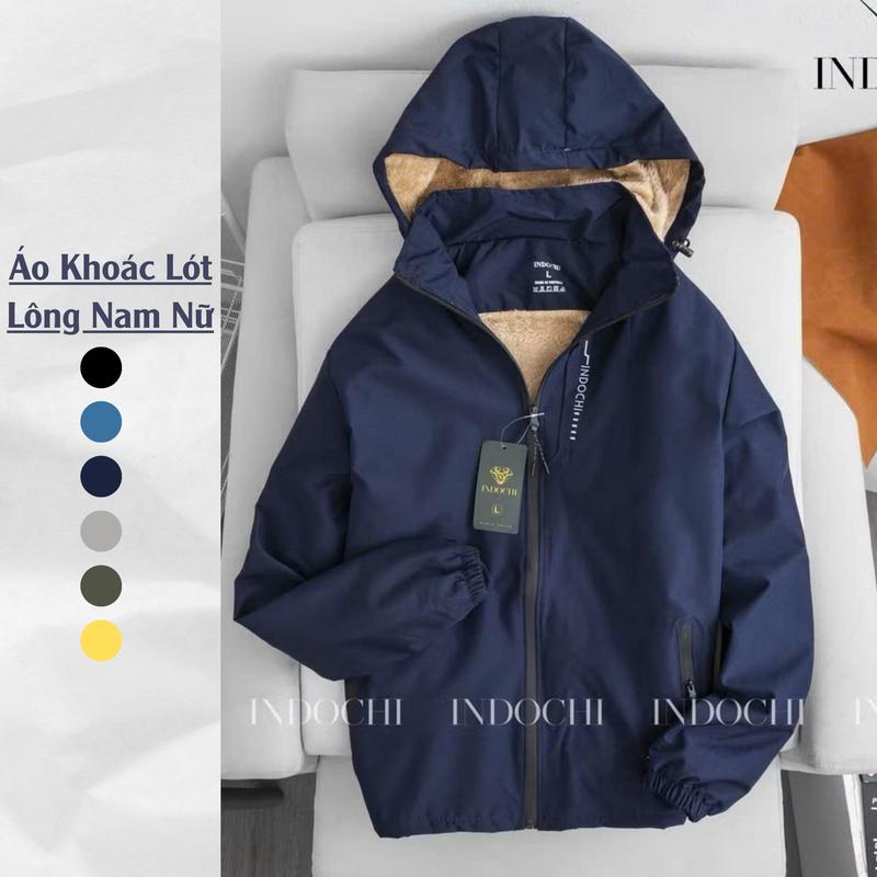 ( 4 TÚI ) Áo Khoác Gió Lót Lông 2 Lớp Unisex Nam Nữ Chống Nước UV