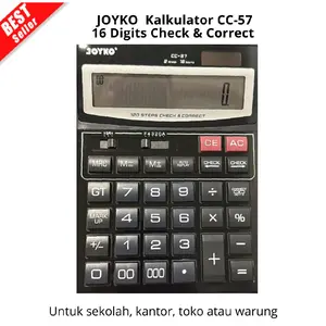 JOYKO Calculator Kalkulator CC-57  16 Digits Check & Correct untuk di warung sekolah kantor toko atau bisa dijual kembali