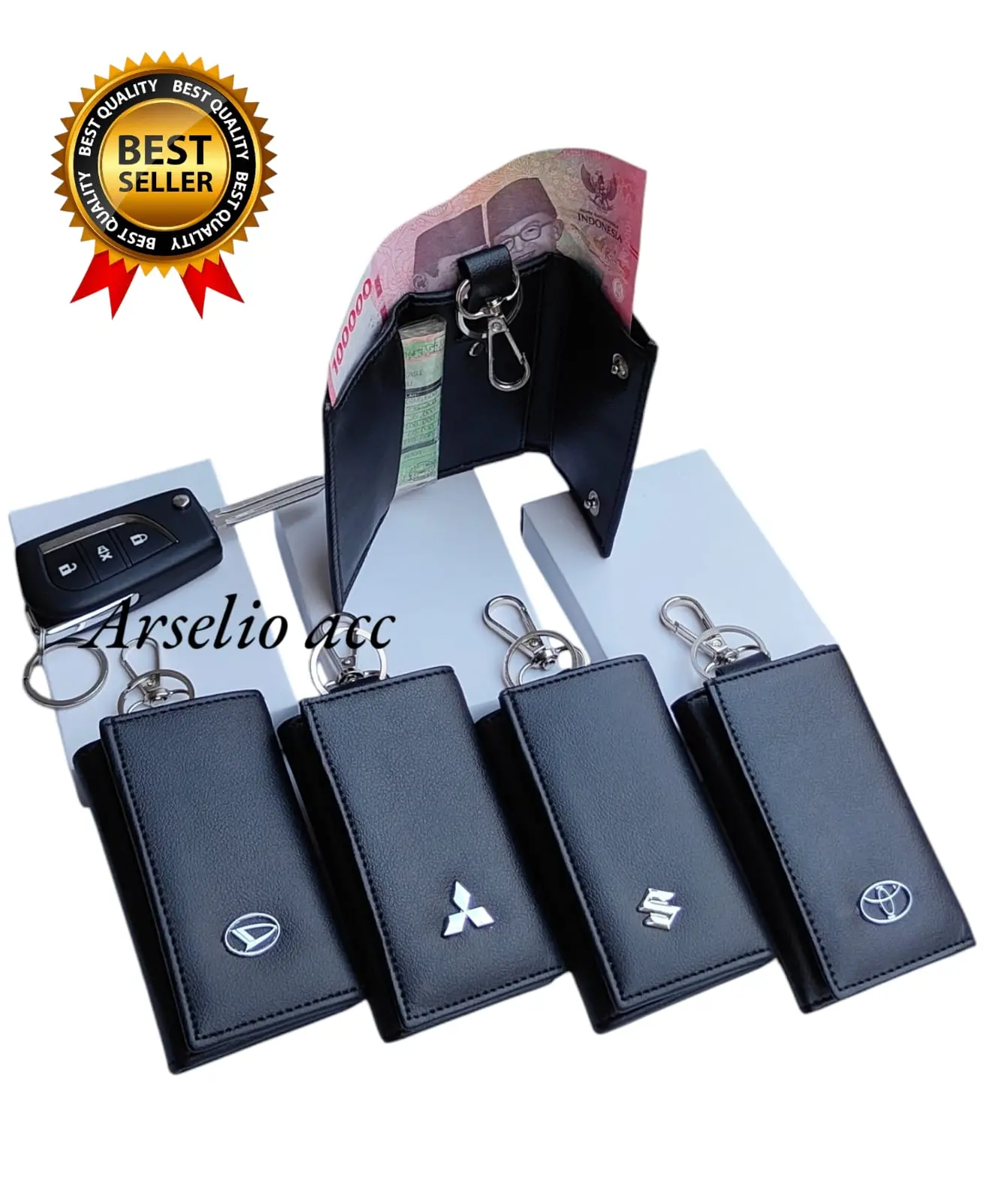 DOMPET STNK LIPAT 3,GANTUNGAN KUNCI MOBIL DAN MOTOR,MAINAN KUNCI KULIT,DOMPET STNK DAN SELIPAN UANG KERTAS