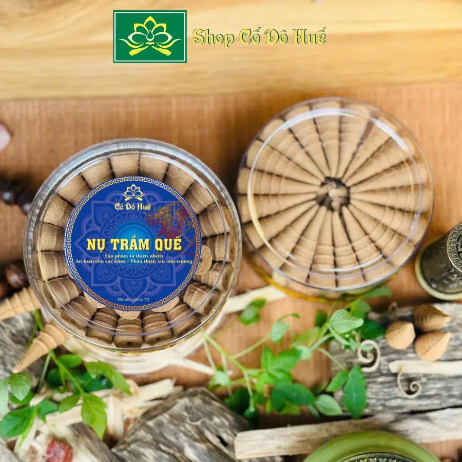 1 Hộp Nụ Trầm Quế xông nhà tặng Lư Xông Gốm Ngẫu Nhiên Shop Cố Đô Huế, Lư Xông bằng gốm tráng men quà tặng