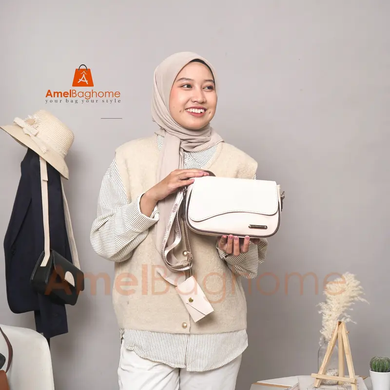 Tas Wanita YUKARI Tas Selempang Wanita Slingbag Tali Anti Pegal Polet Serut Motif Gelombang Ala Korea 5