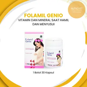 FOLAMIL GENIO TAB 30's (Pink) - Suplemen kesehatan untuk ibu hamil dan menyusui - Per Botol