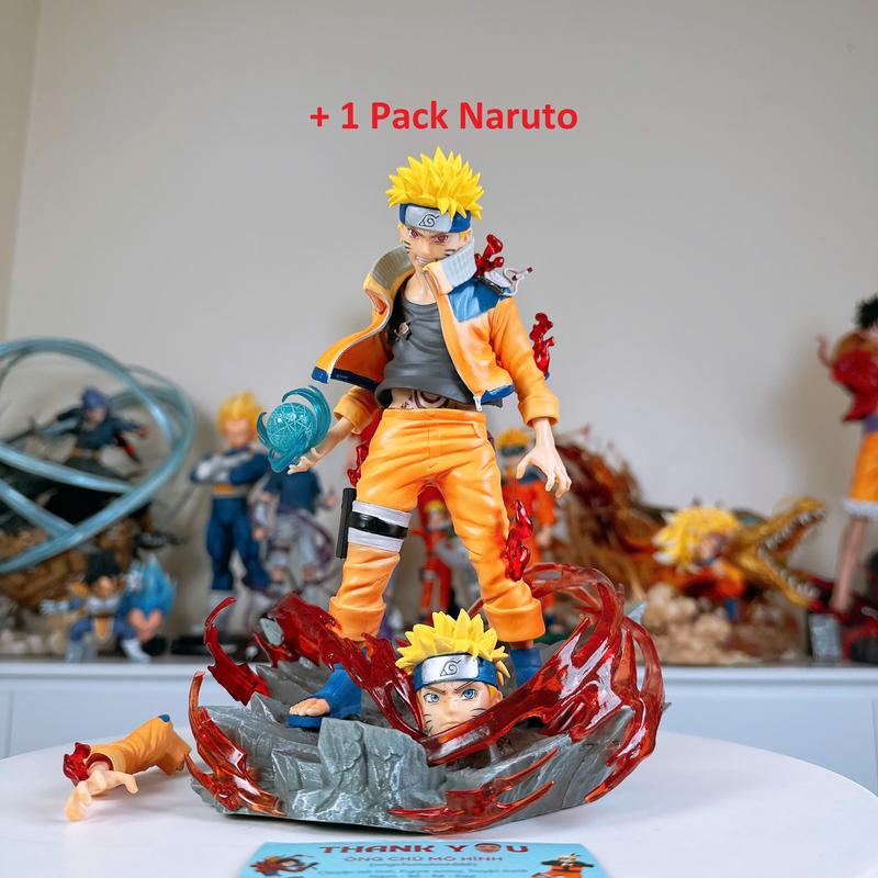 Mô hình Naruto Cửu Vĩ 25cm Với 2 Đầu 2 Tay Thay Thế Ongchumohinh MH3188 Toy Đồ Chơi Mô Hình
